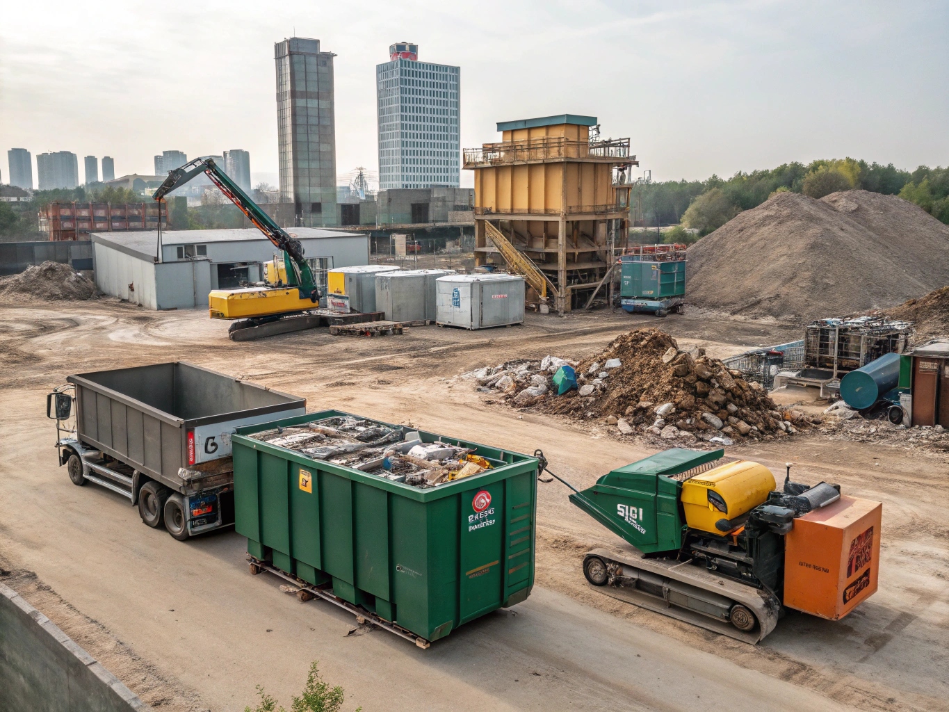 Construction and demolition waste recycling site